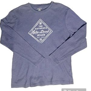 The Lucky Brand Jean Company Blue Long Sleeve Thermal Logo Shirt Size L